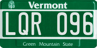 VT license plate LQR096