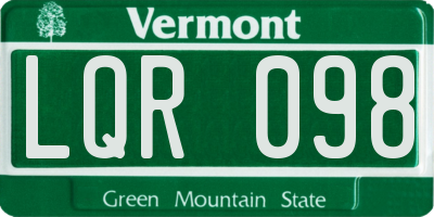 VT license plate LQR098