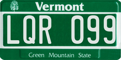 VT license plate LQR099