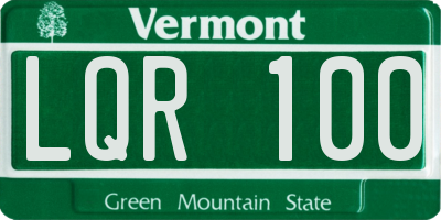 VT license plate LQR100