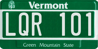 VT license plate LQR101