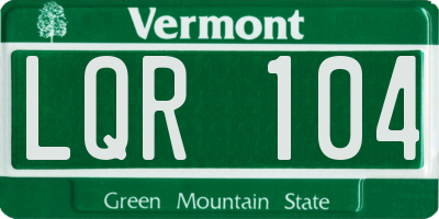 VT license plate LQR104