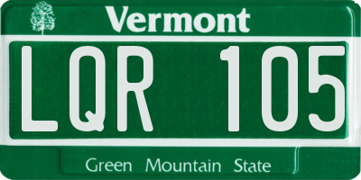 VT license plate LQR105