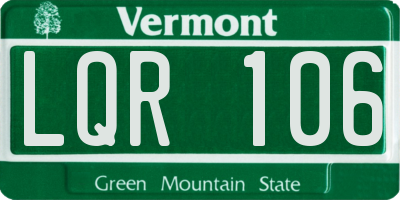 VT license plate LQR106