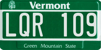 VT license plate LQR109