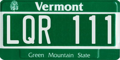 VT license plate LQR111