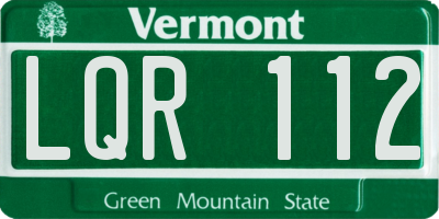 VT license plate LQR112