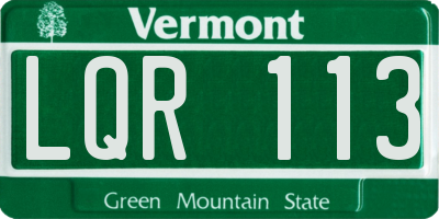 VT license plate LQR113