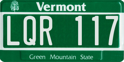 VT license plate LQR117
