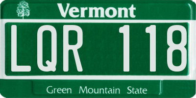 VT license plate LQR118