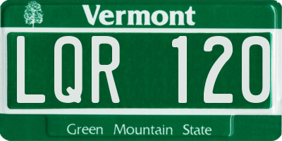 VT license plate LQR120
