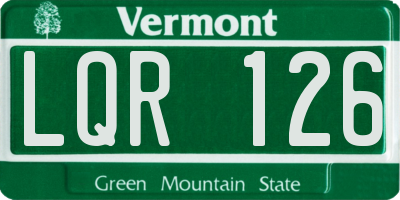 VT license plate LQR126