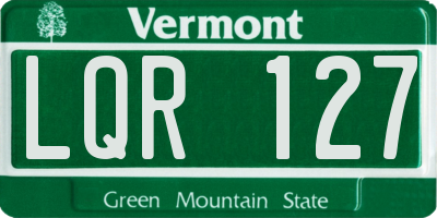 VT license plate LQR127