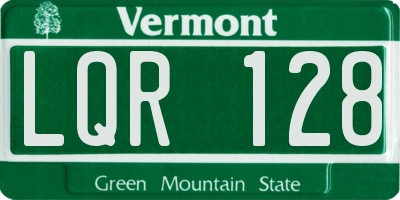 VT license plate LQR128
