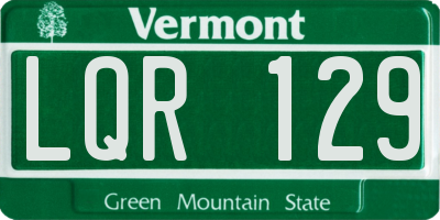 VT license plate LQR129
