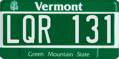 VT license plate LQR131