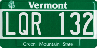 VT license plate LQR132