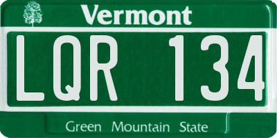 VT license plate LQR134