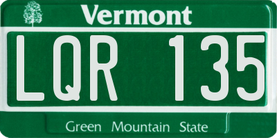 VT license plate LQR135