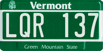 VT license plate LQR137