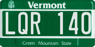 VT license plate LQR140