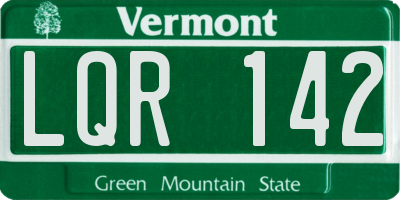VT license plate LQR142