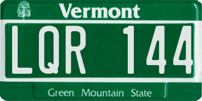 VT license plate LQR144