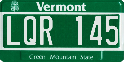 VT license plate LQR145
