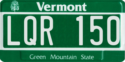 VT license plate LQR150