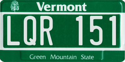 VT license plate LQR151