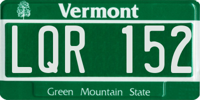 VT license plate LQR152