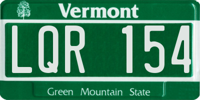 VT license plate LQR154