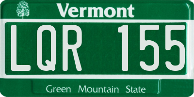 VT license plate LQR155
