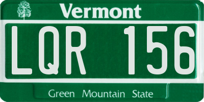VT license plate LQR156
