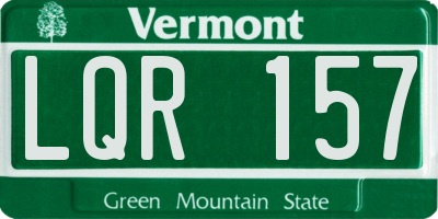 VT license plate LQR157
