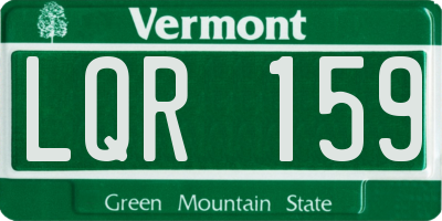 VT license plate LQR159