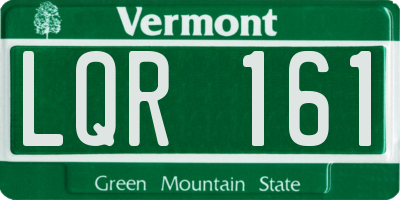 VT license plate LQR161