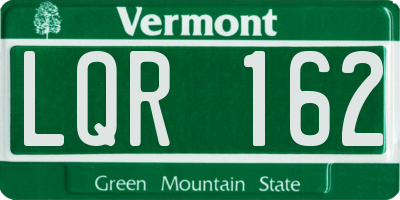 VT license plate LQR162
