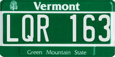 VT license plate LQR163