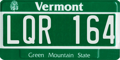 VT license plate LQR164