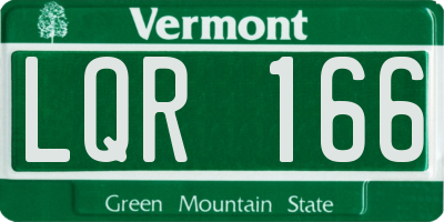 VT license plate LQR166