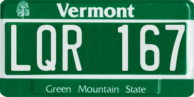 VT license plate LQR167
