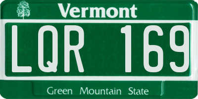 VT license plate LQR169