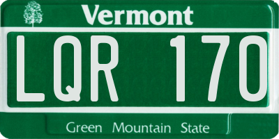 VT license plate LQR170