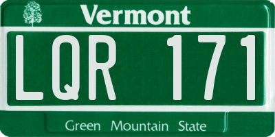 VT license plate LQR171