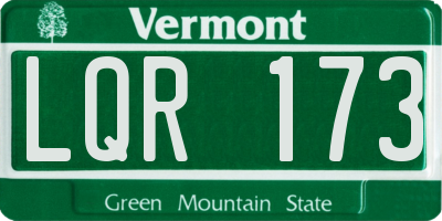 VT license plate LQR173