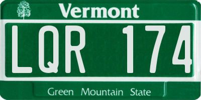 VT license plate LQR174