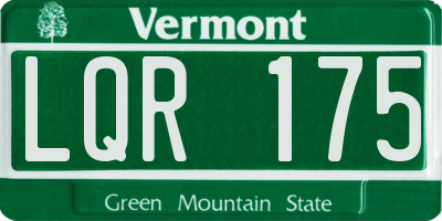 VT license plate LQR175