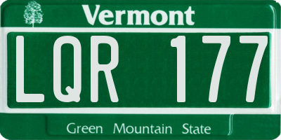 VT license plate LQR177