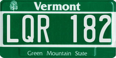 VT license plate LQR182